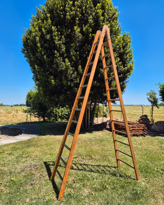 Scala Agricola Doppia in Legno per Giardinaggio