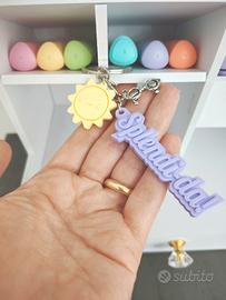 portachiavi motivazionale in Stampa 3d pastello
