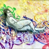 Mart Signed , quadro spray e acrilico su tela