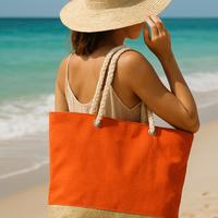 Borsa Mare Arancione con Dettagli in Corda