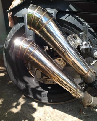 coppia di scarichi moto titanio 