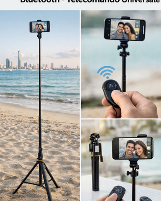 Bastone Selfie Treppiede 170 cm scatto Bluetooth