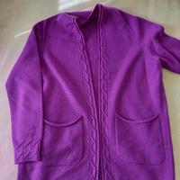 Cardigan viola in lana