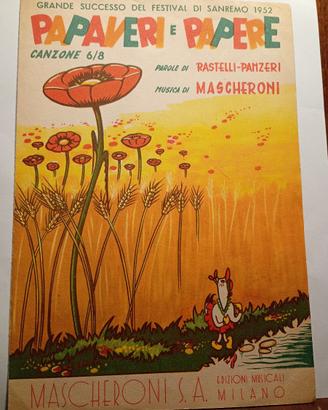 Canzone. Papaveri e Papere. Festival Sanremo 1952