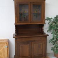 Credenza vetri noce classica madia vetrinetta
