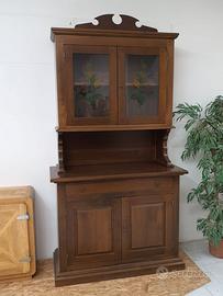 Credenza vetri noce classica madia vetrinetta