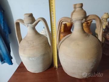 coppia di giare ciceri in terracotta antica 