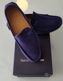 Mocassino blu scamosciato Harmont & Blaine