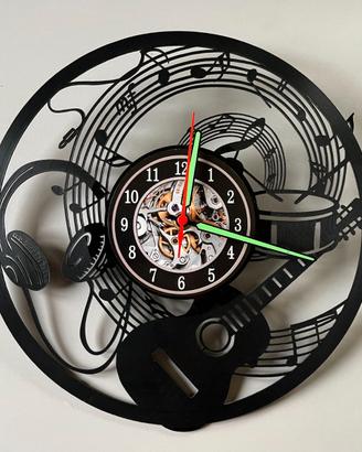 Orologio da parete a disco tema musica + chitarra