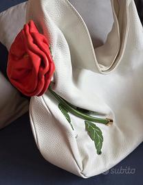 Borsa Braccialini originale in pelle con rosa