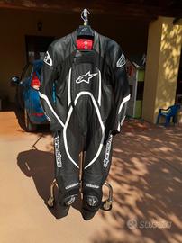 tuta moto 54 alpinestars intera in pelle