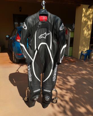 tuta moto 54 alpinestars intera in pelle