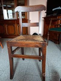 sedia antica impagliata