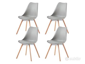 Set di 4 sedie grigie