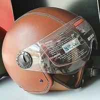 Casco moto scooter vespa custom lambretta PELLE