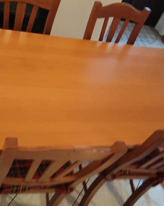 tavolo rettangolare 150x80 con 6 sedie  ciliegio