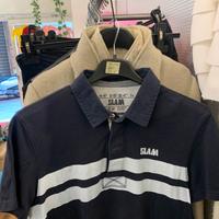 Polo Slam blu scuro con righe – taglia S