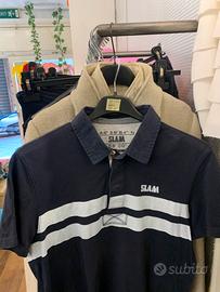 Polo Slam blu scuro con righe – taglia S