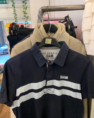 Polo Slam blu scuro con righe – taglia S