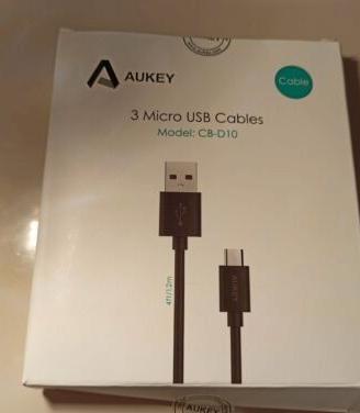 3 cavetti originali Aukey micro usb