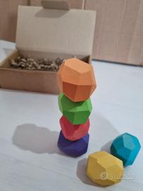 Set Pietre in legno colorate da impilare