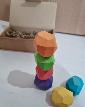 Set Pietre in legno colorate da impilare