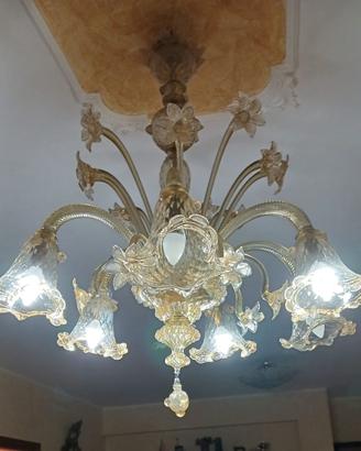 Vetro di murano. Lampadario a sei luci.