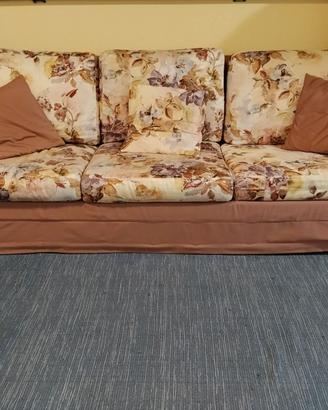 Divano autunno tessuto floreale 3p h80 p90 L220