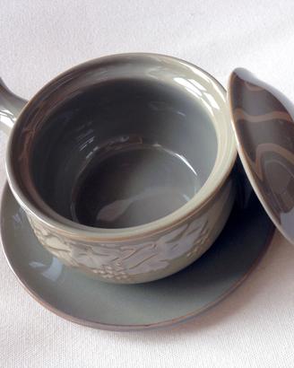 5 ciotole per zuppa in ceramica con coperchio