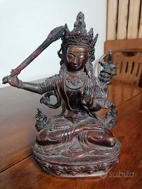 Statua Manjushri in bronzo - Buddismo Tibetano 