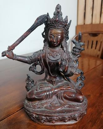 Statua Manjushri in bronzo - Buddismo Tibetano 