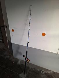 Canna pesca e mulinello traina