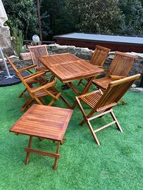 Tavolo con 6 sedie in teak