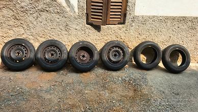 6 ruote estive e 4 cerchi in ferro 165/70/14