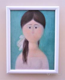 Quadro Fanciulla di Antonio Bueno con cornice