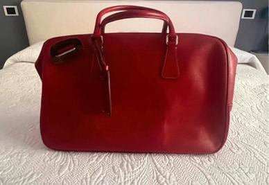 Borsa 48h in cinghiale rosso vintage Prada