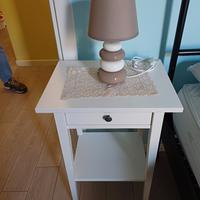 comodine in legno bianco 