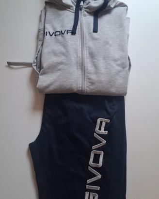 tuta givova uomo completa grigio navy taglia L