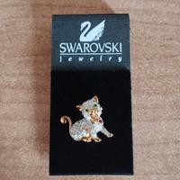 Swarovski spilla rappresentante gatto . 