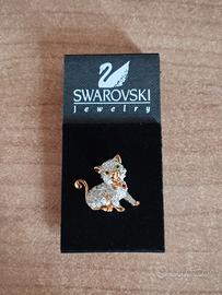 Swarovski spilla rappresentante gatto . 
