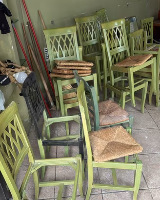 Sedia vintage verde