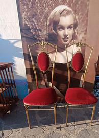 coppia di sedie in ottone