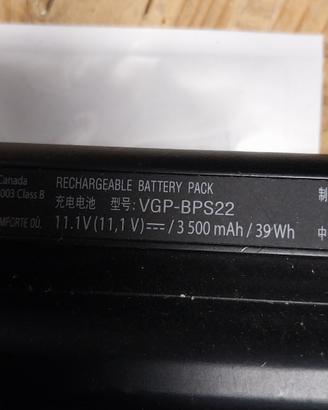 batteria sony li-ion VGP-BPS22