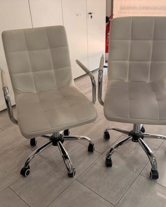 Coppia di sedie per ufficio con ruote girevoli