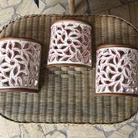 Set di 3 plafoniere da parete in terracotta