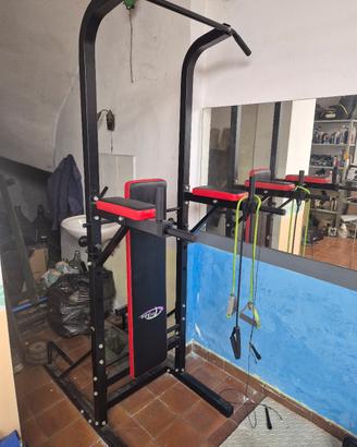Power Tower multifunzione con panca addominali