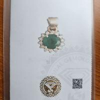 Pendente Oro 14k Smeraldo 0.63ct e Diamanti