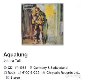 CD Gethro Tull Aqualong 