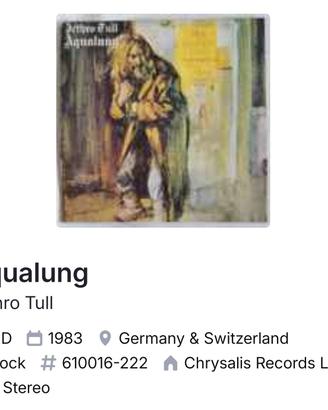 CD Gethro Tull Aqualong 