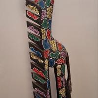 Sculture Giraffa in Legno Dipinto porta cd